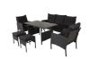 Imagine Set canapea Knock - Ratan artificial negru - Perne neagra