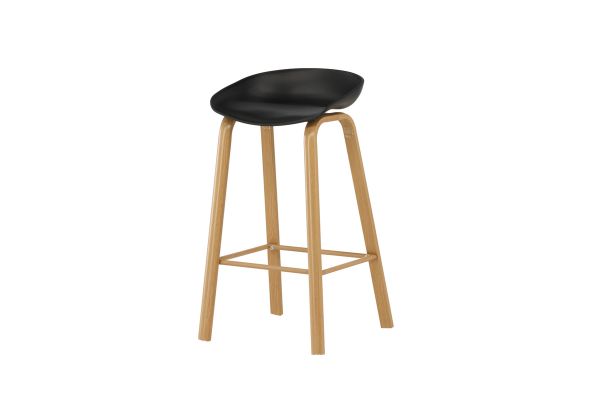 Imagine Decatur Bar Chair - Aspect lemn de stejar / PP negru