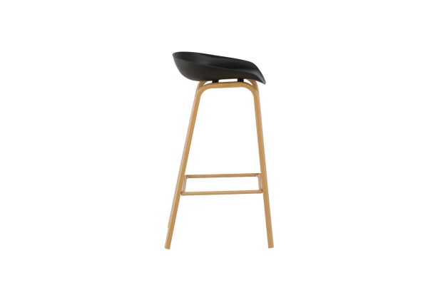 Imagine Decatur Bar Chair - Aspect lemn de stejar / PP negru