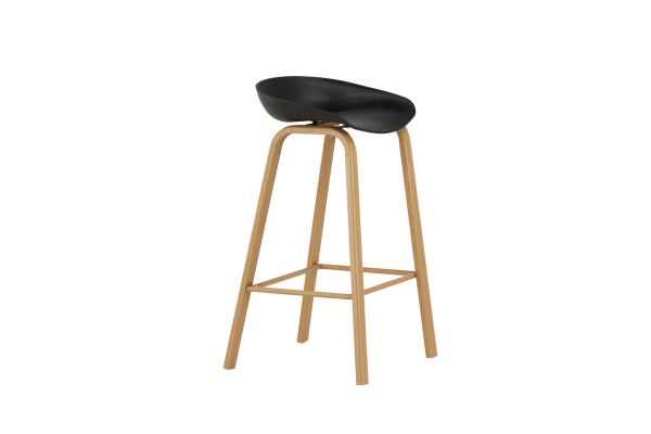 Imagine Decatur Bar Chair - Aspect lemn de stejar / PP negru