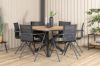 Imagine Set de 6 scaune Alina pentru dining - Alu negru / Textilene negru (scaun empilabil)