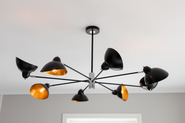 Imagine Cu lampa de tavan Elda L1250 * W1040 * H580 Negru / Cupru