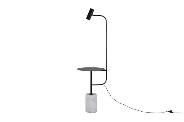 Imagine Lampa de masă Vega din marmură albă cu metal negru D400 * H1520