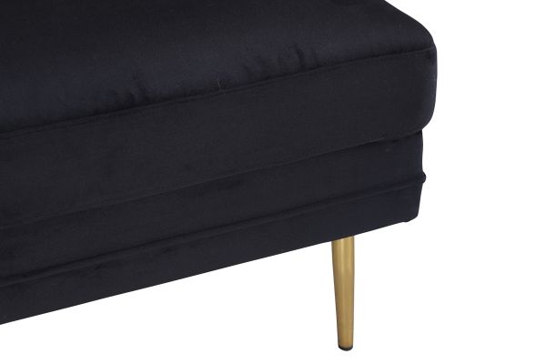 Imagine Boom Ottoman - Brass / Black Velvet