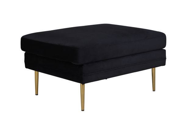 Imagine Boom Ottoman - Brass / Black Velvet