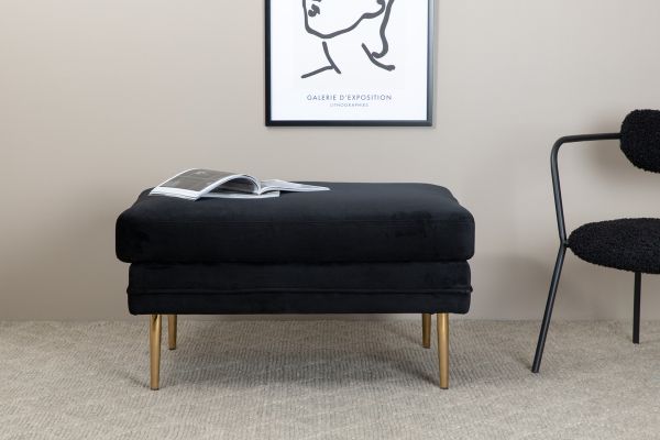 Imagine Boom Ottoman - Brass / Black Velvet