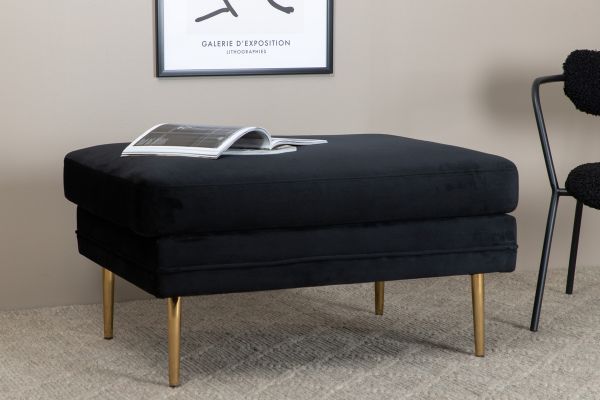 Imagine Boom Ottoman - Brass / Black Velvet