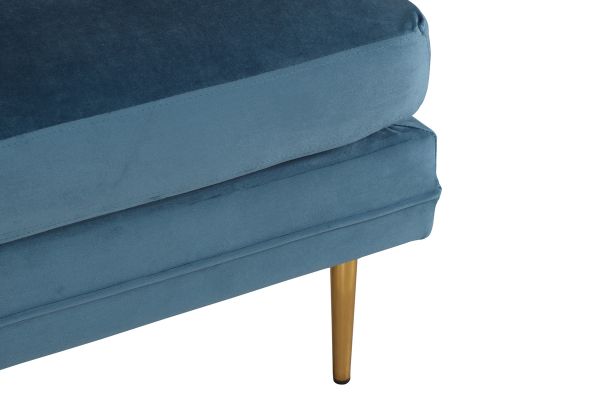 Imagine Translați complet Boom Ottoman - Brass / Blue Velvet