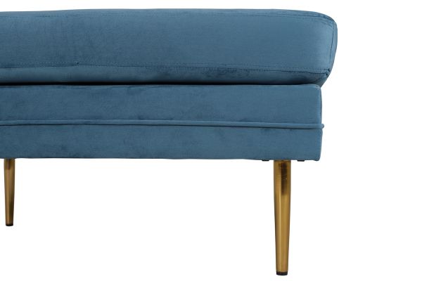 Imagine Translați complet Boom Ottoman - Brass / Blue Velvet