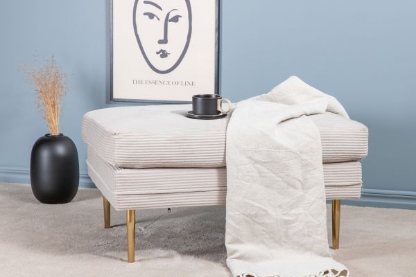 Imagine Boom Ottoman - Brass / Beige Corduroy