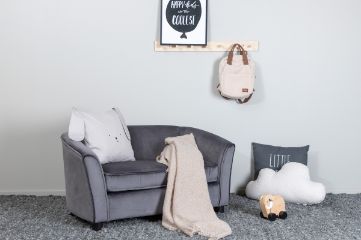 Imagine Måna Kids Sofa - Black / Dark Grey  Velvet