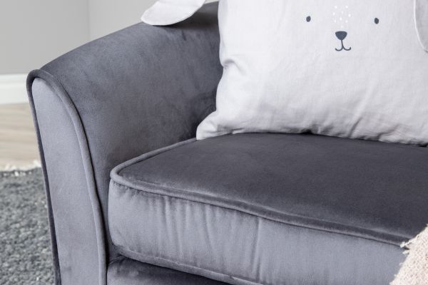 Imagine Måna Kids Sofa - Black / Dark Grey  Velvet