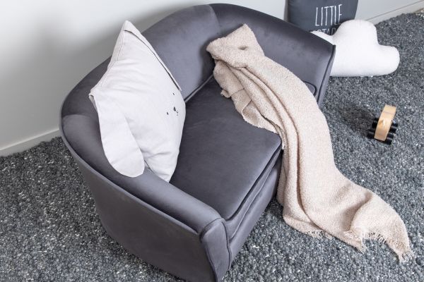 Imagine Måna Kids Sofa - Black / Dark Grey  Velvet