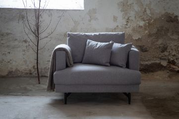 Imagine Sofa Sofia - Negru / Gri Fabrica