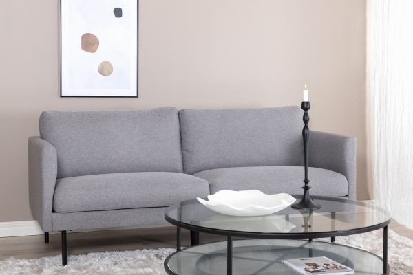 Imagine Sofa Zoom cu 2 locuri - Material negru / gri-otel