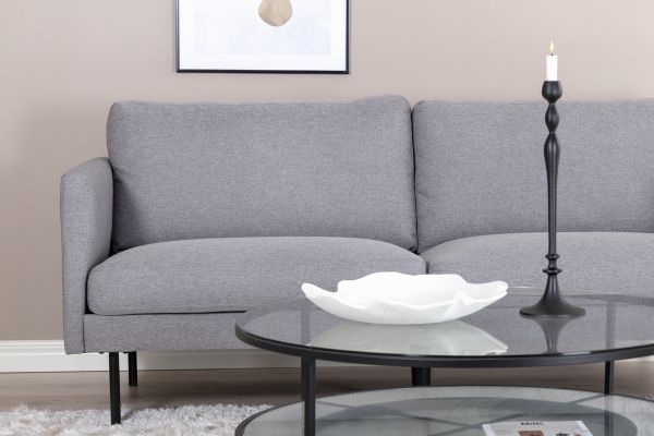 Imagine Sofa Zoom cu 2 locuri - Material negru / gri-otel