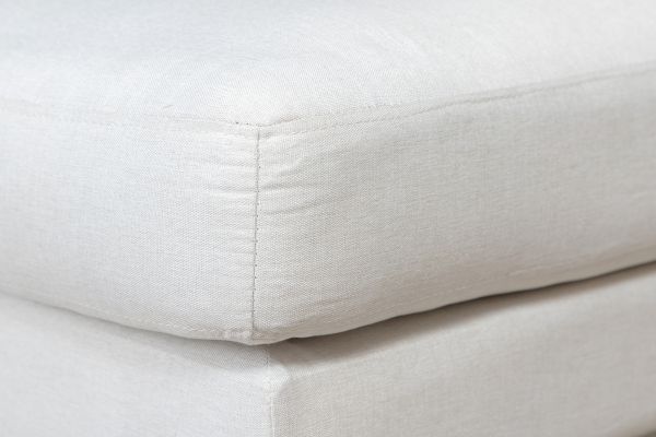 Imagine Zoom Ottoman - Material textil neagră / bej deschis