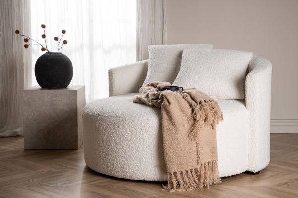 Imagine Sofa Kelso - Lemn / Blanc Teddy