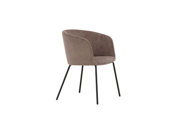 Scaun dining tapitat taupe/negru Beri