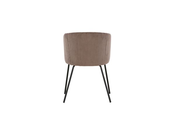 Scaun dining tapitat taupe/negru Beri