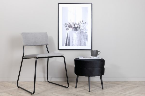 Imagine Kenth Chair 2-pack - Black / Light Grey Velvet