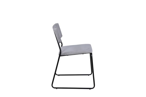 Imagine Kenth Chair 2-pack - Black / Light Grey Velvet