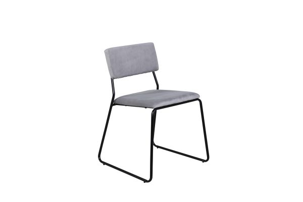 Imagine Kenth Chair 2-pack - Black / Light Grey Velvet