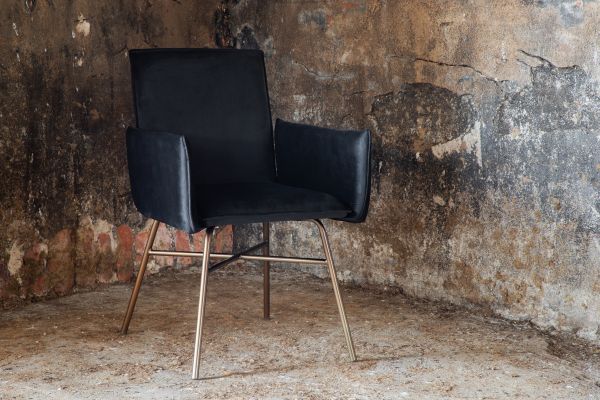 Imagine Petra Chair - Distressed Copper / Black Velvet