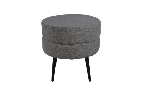 Imagine Pot Pouf - Black / Greige Teddy