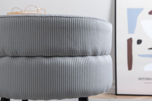 Imagine Pot Pouf - Negru / Gri Cordonat