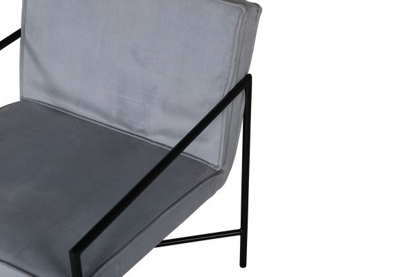 Imagine Vă rugăm să traduceți integral Rakel Single Sofa - Negru / Gri, Material Cordon