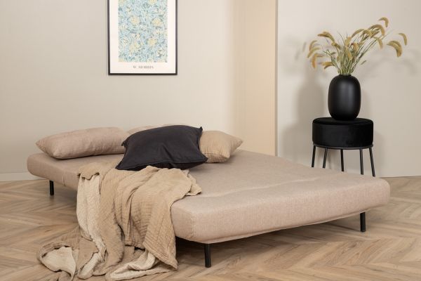 Imagine Vicky Folding Bed Double - Black / Brown Fabric