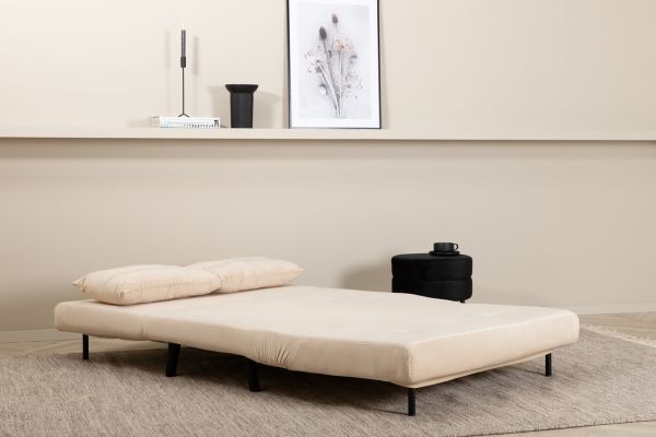 Imagine Vicky Folding Bed Double - Black / Beige Velvet