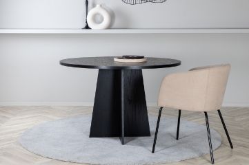 Imagine Masa de dining rotunda Bootcut - Negru / Faner Negru