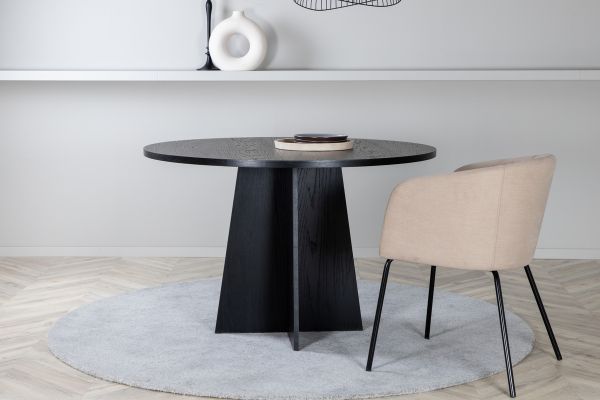 Imagine Masa de dining rotunda Bootcut - Negru / Faner Negru