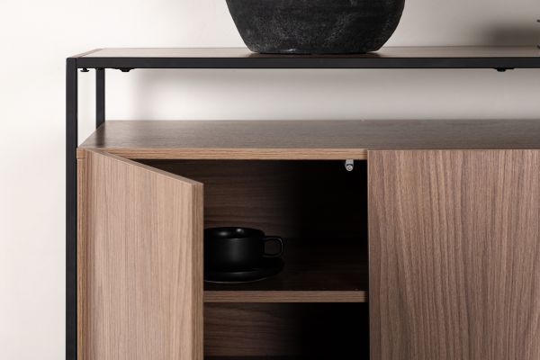 Imagine Vă rugăm să traduceți complet Kingsport Storage - Black / Walnut MDF