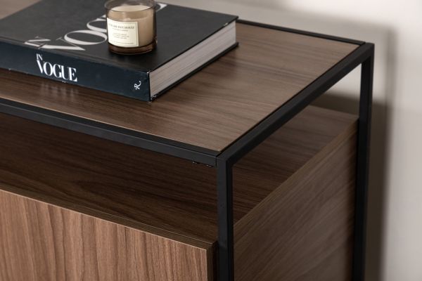 Imagine Vă rugăm să traduceți complet Kingsport Storage - Black / Walnut MDF