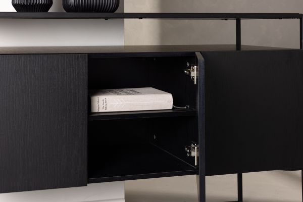 Imagine Vă rugăm să traduceți complet Kingsport Storage - MDF Negru / Negru Fumat