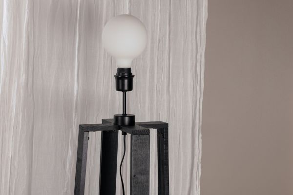 Imagine Avspark -Floor Lamp - Blk Leg/Smokey Glass/Add Blk Smoked Glass ball on top