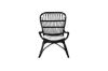 Imagine Ella Lounge Chair - ratan NEGRU / Cushion Offwhite. incl. Ottoman