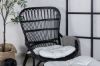 Imagine Ella Lounge Chair - ratan NEGRU / Cushion Offwhite. incl. Ottoman