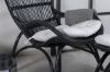 Imagine Ella Lounge Chair - ratan NEGRU / Cushion Offwhite. incl. Ottoman