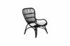 Imagine Ella Lounge Chair - ratan NEGRU / Cushion Offwhite. incl. Ottoman