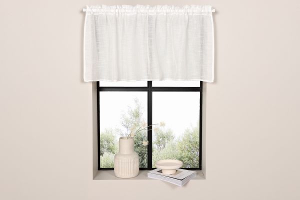 Imagine Vă rugăm să traduceți integral Kaya Curtain Polyester/fake linen - Alb / - 55*250