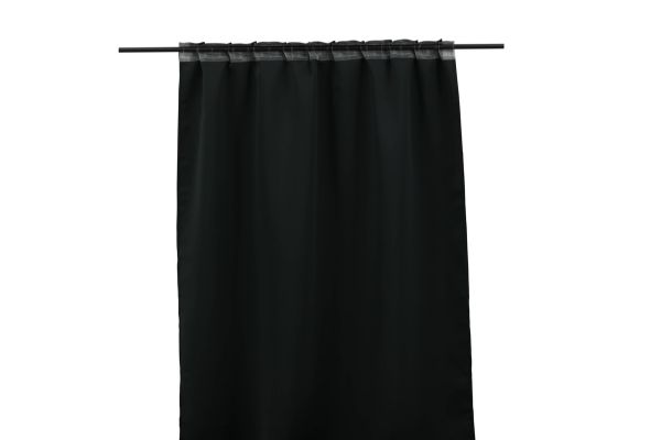 Imagine Perdelele din poliester Evelyn Curtain Blackout - Negru - 135 * 290 - Cu banda multipla