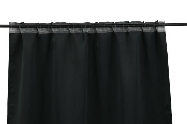 Imagine Perdelele din poliester Evelyn Curtain Blackout - Negru - 135 * 290 - Cu banda multipla