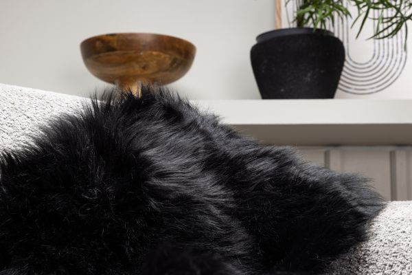 Imagine Katy Polyester Fake Fur - 60*90 - Rectangular - Negru