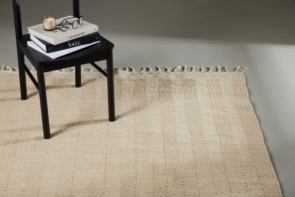 Imagine Carpetă Loke din amestec de lână/bumbac - 300*200 - Rectangular - Alb/Bej