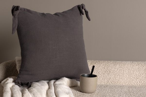 Imagine Vă rugăm să traduceți complet Nora Cushion Cover Linen Viscouse - Dark Grey 40x40