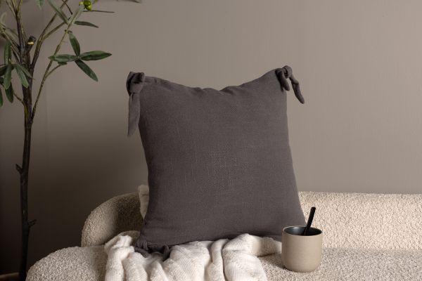 Imagine Vă rugăm să traduceți complet Nora Cushion Cover Linen Viscouse - Dark Grey 40x40